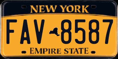 NY license plate FAV8587