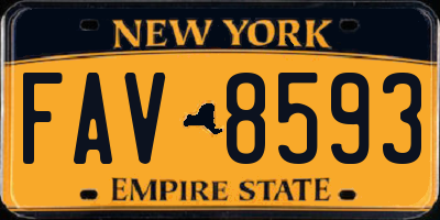 NY license plate FAV8593