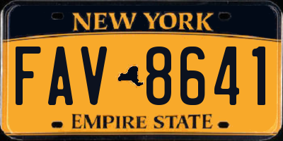 NY license plate FAV8641