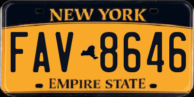 NY license plate FAV8646