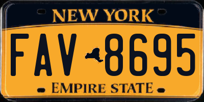 NY license plate FAV8695