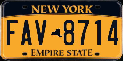 NY license plate FAV8714