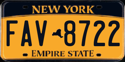 NY license plate FAV8722