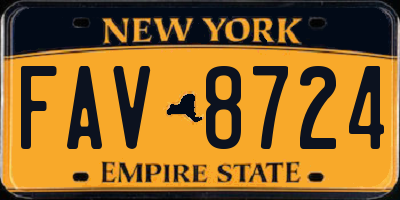 NY license plate FAV8724