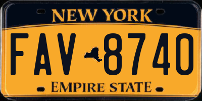 NY license plate FAV8740
