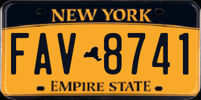 NY license plate FAV8741