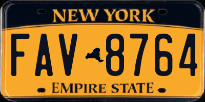 NY license plate FAV8764