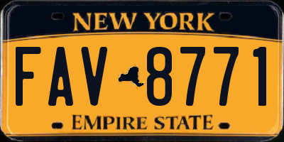 NY license plate FAV8771
