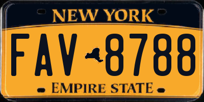 NY license plate FAV8788