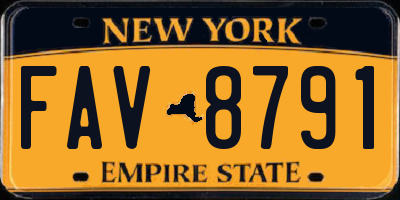 NY license plate FAV8791