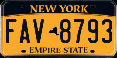 NY license plate FAV8793