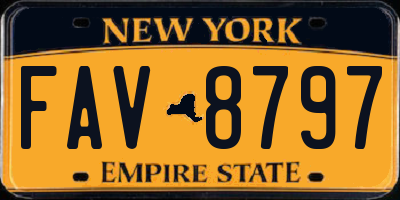 NY license plate FAV8797