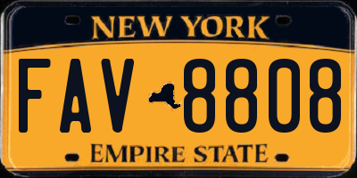 NY license plate FAV8808
