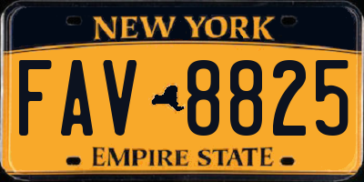 NY license plate FAV8825