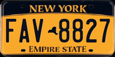 NY license plate FAV8827