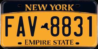 NY license plate FAV8831