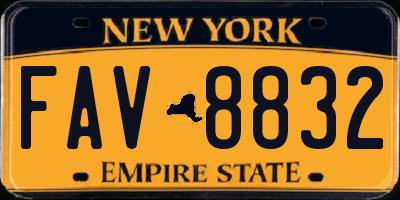 NY license plate FAV8832