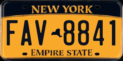 NY license plate FAV8841