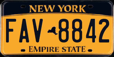 NY license plate FAV8842
