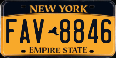 NY license plate FAV8846