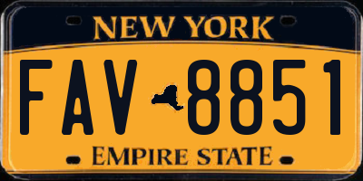 NY license plate FAV8851