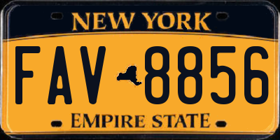 NY license plate FAV8856