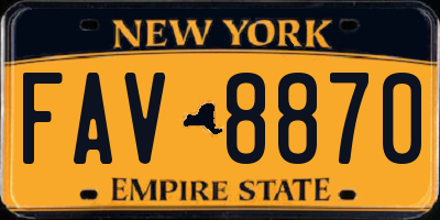 NY license plate FAV8870
