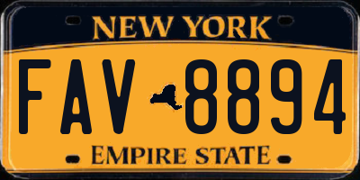 NY license plate FAV8894