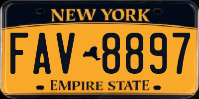 NY license plate FAV8897