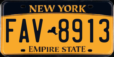 NY license plate FAV8913
