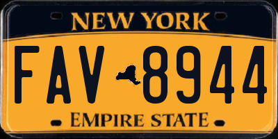 NY license plate FAV8944