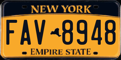 NY license plate FAV8948