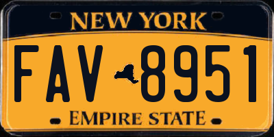 NY license plate FAV8951