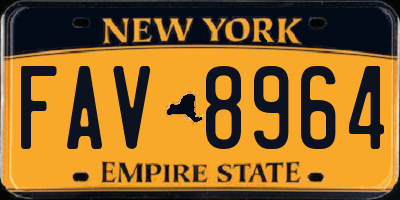 NY license plate FAV8964