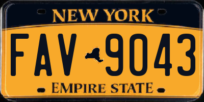 NY license plate FAV9043