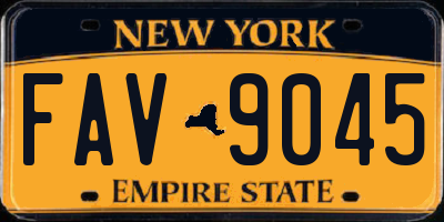 NY license plate FAV9045
