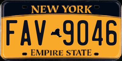 NY license plate FAV9046