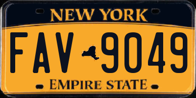 NY license plate FAV9049
