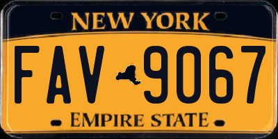 NY license plate FAV9067