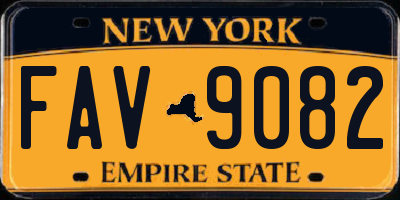 NY license plate FAV9082
