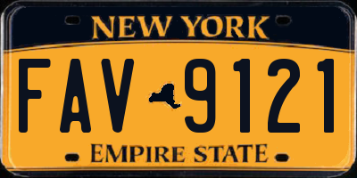 NY license plate FAV9121