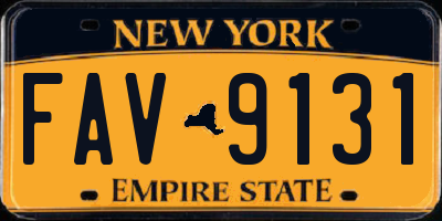 NY license plate FAV9131