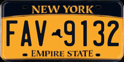 NY license plate FAV9132