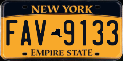 NY license plate FAV9133