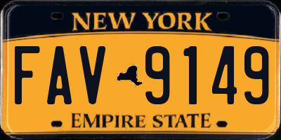 NY license plate FAV9149