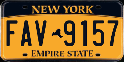 NY license plate FAV9157