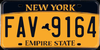 NY license plate FAV9164