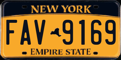 NY license plate FAV9169