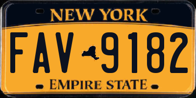 NY license plate FAV9182