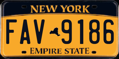 NY license plate FAV9186